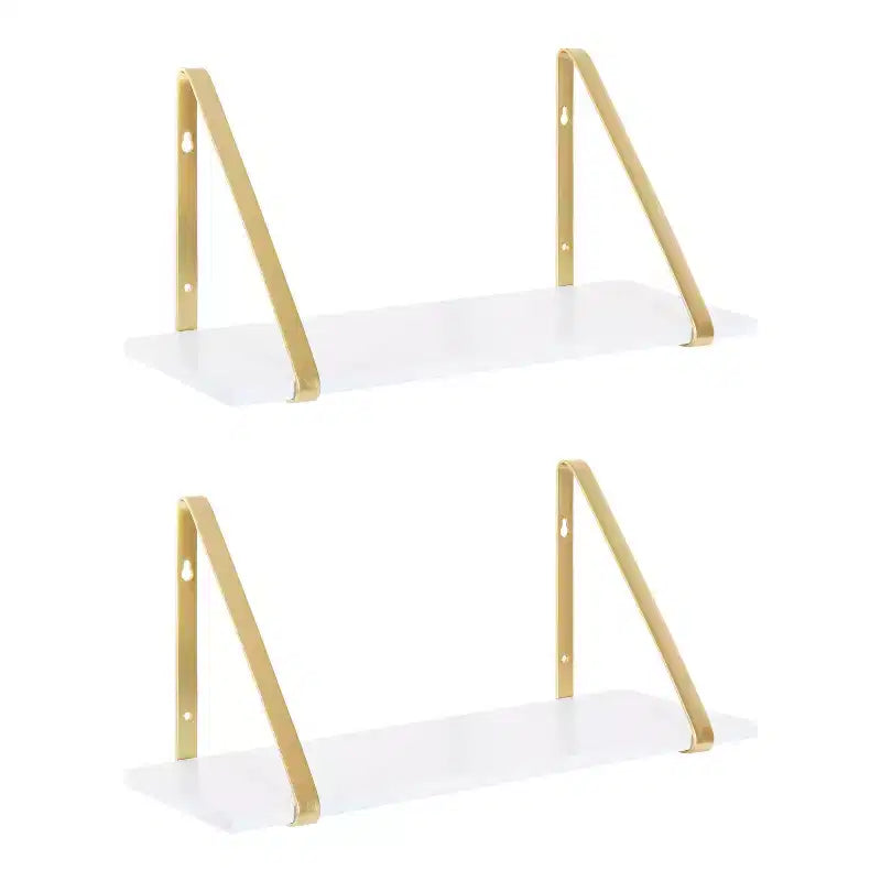 Étagère murale en bois Soloman de 27,5 x 8,2 po avec supports (paquet de 2)