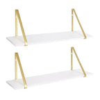 27.5 x 8.2 2pk Soloman Wooden Shelf Set with Brackets - Kate & Laurel All Things Decor