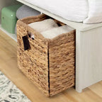 Lit de rangement avec paniers Chêne Hiver et Rotin